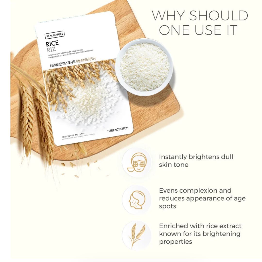 The Faceshop Real Nature Rice Face Mask 20g 